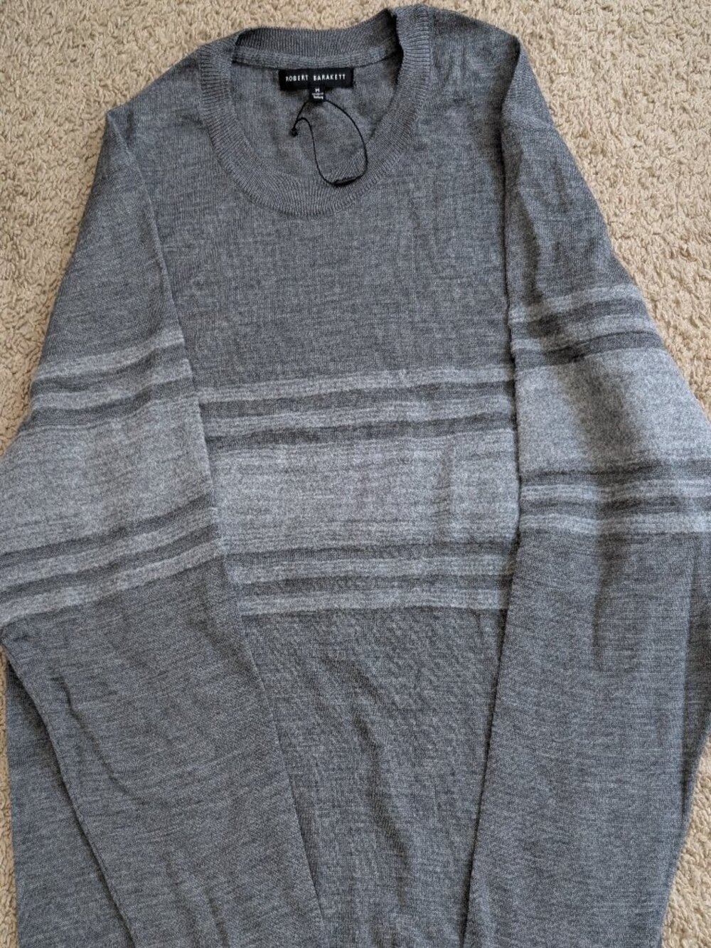 Robert Barakett, grey crewneck wool sweater